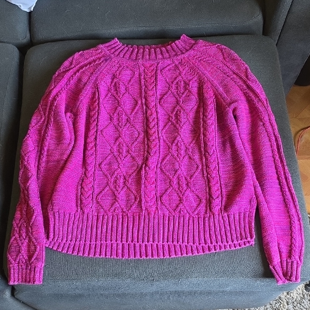 Pink Cable Knit Sweater